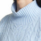 Nordstrom - Wool Blend Blue Mock Neck Cable Knit Oversized Sweater
