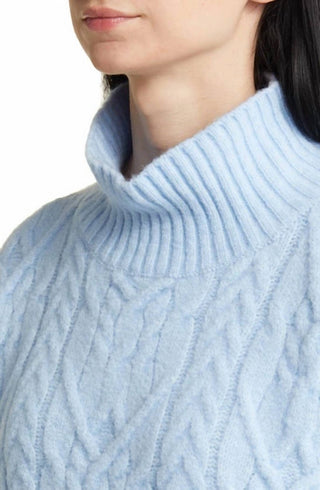 Nordstrom - Suéter oversized de malha com gola falsa azul e mistura de lã