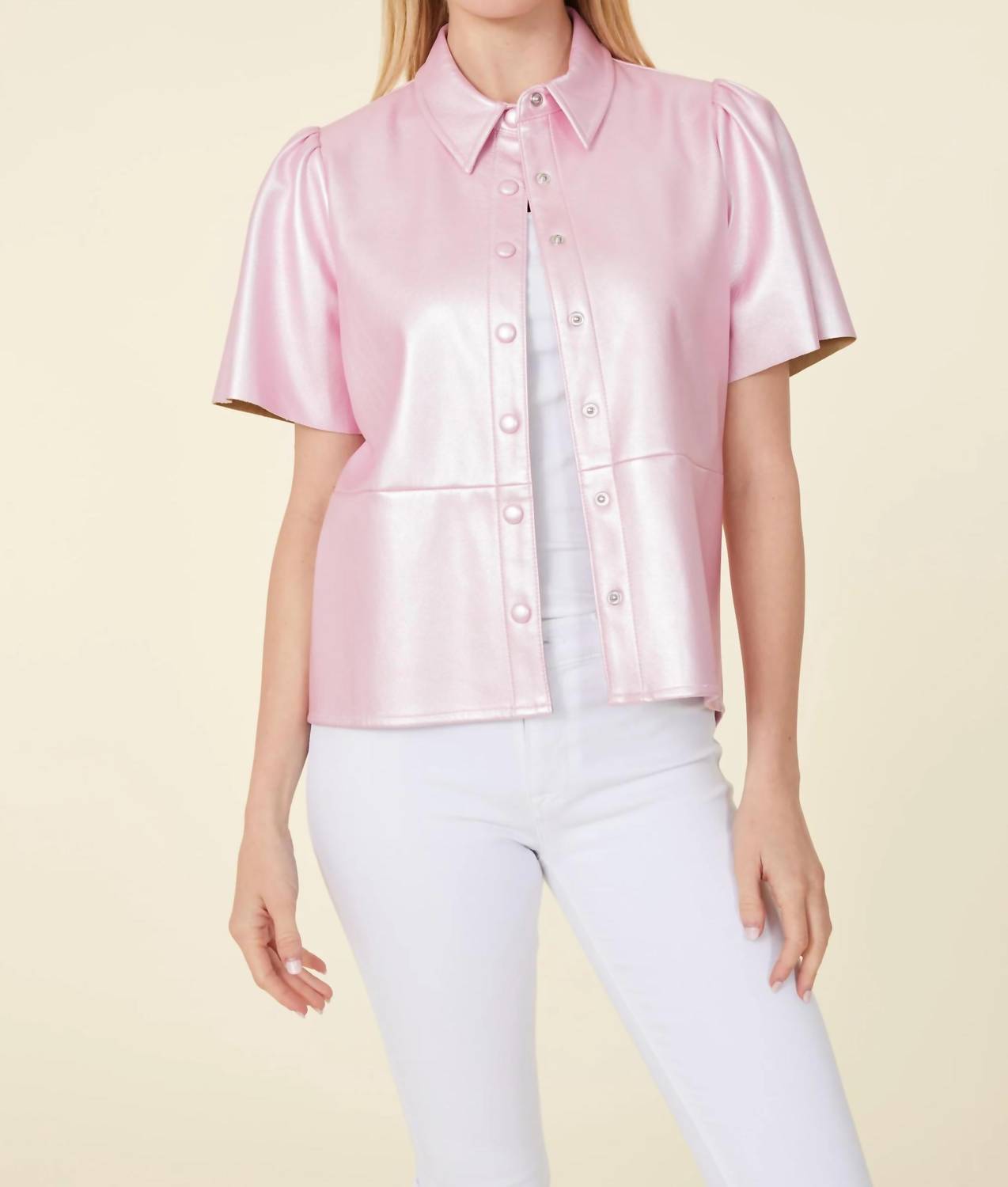Dolce Cabo - Metallic Vegan Leather Top