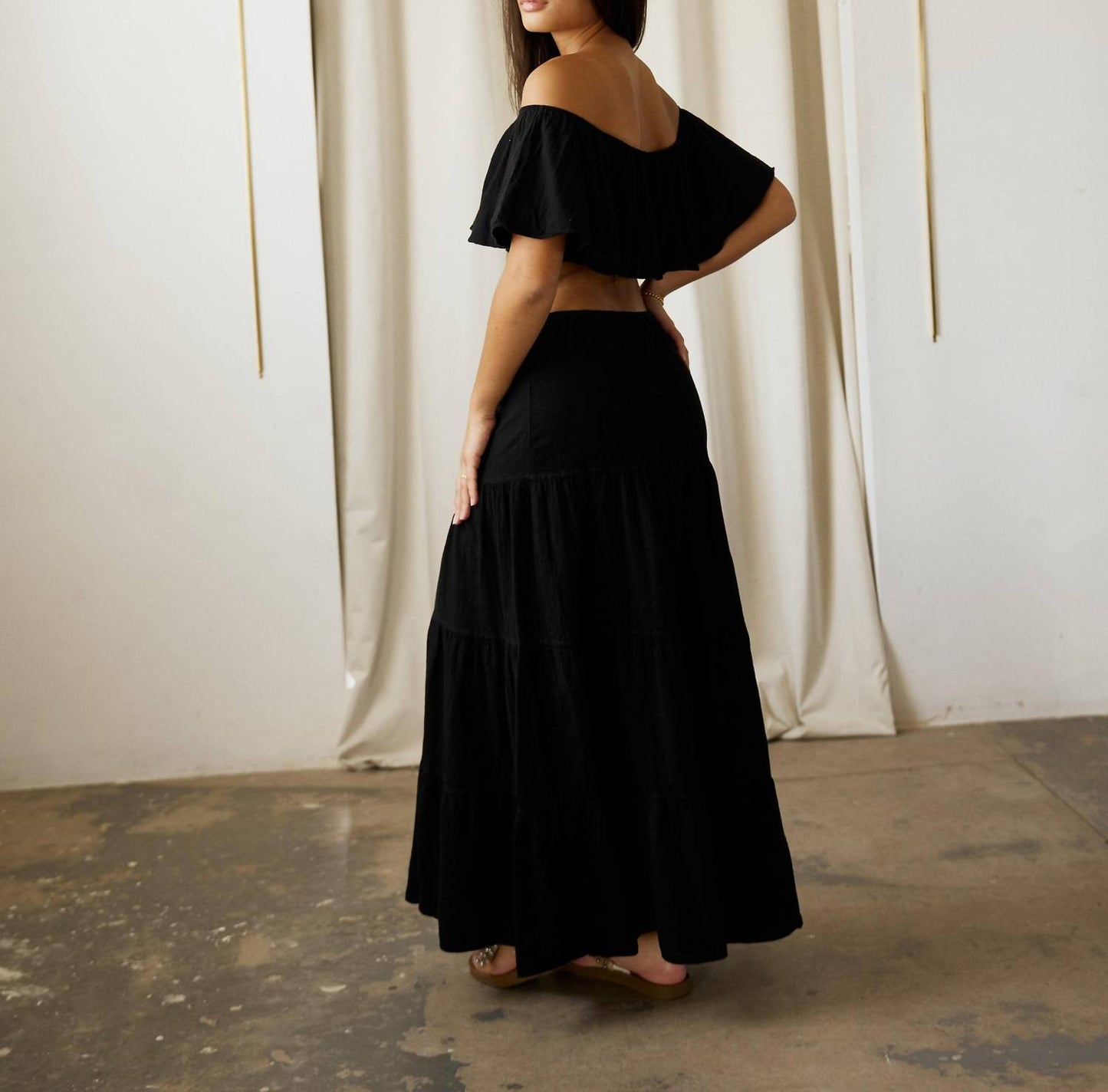 Blanco By Nature - Flowy Long Drawstring Skirt