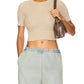 Enza Costa - Open Knit Cropped Short Sleeve Sweater