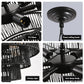 24" Rustic 5-Tier Black Hemp Rope Pendant Light Chandelier