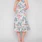 Charlie B - Printed Ruffle Neck Boho Midi Dress