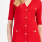 Anne Klein - Ribbed Button-front A-line Dress