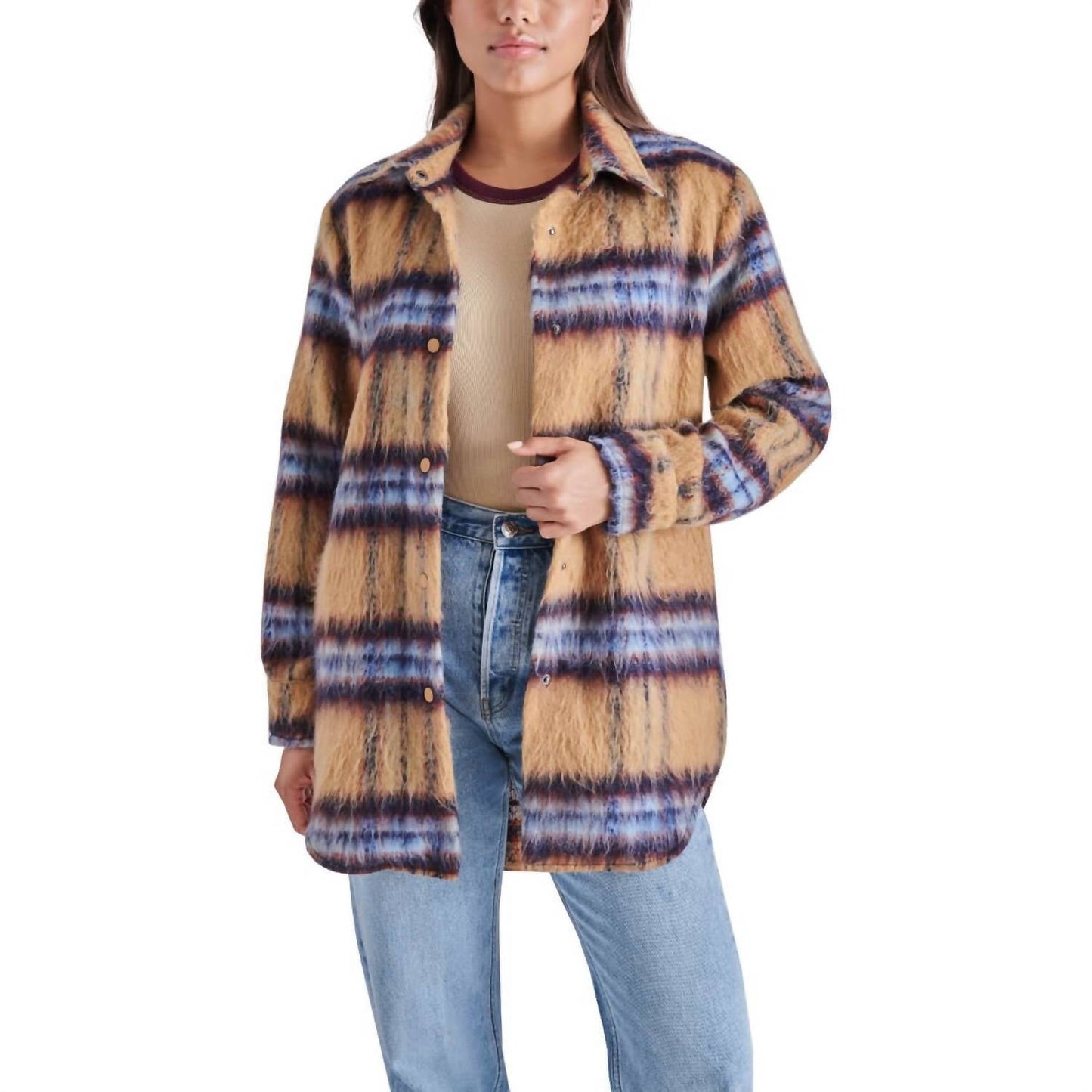 Steve Madden - Eldridge Oversize Plaid Shirt Jacket