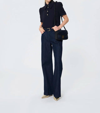 Tara Jarmon - Short-sleeved Polo With Jewel Buttons