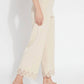 Lysse - Cropped Embroidered Eyelet Wide Leg Pant