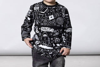 Deux Par Deux - Boys' Space Age Long Sleeve Tee