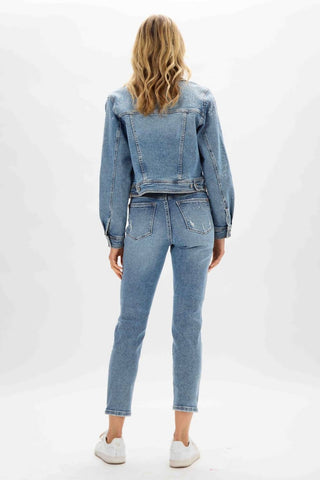 Judy Blue - Calça jeans slim com cintura alta e strass