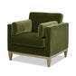 Brooding Upholstered Accent Chair with Arm Cushions and Wood Legs