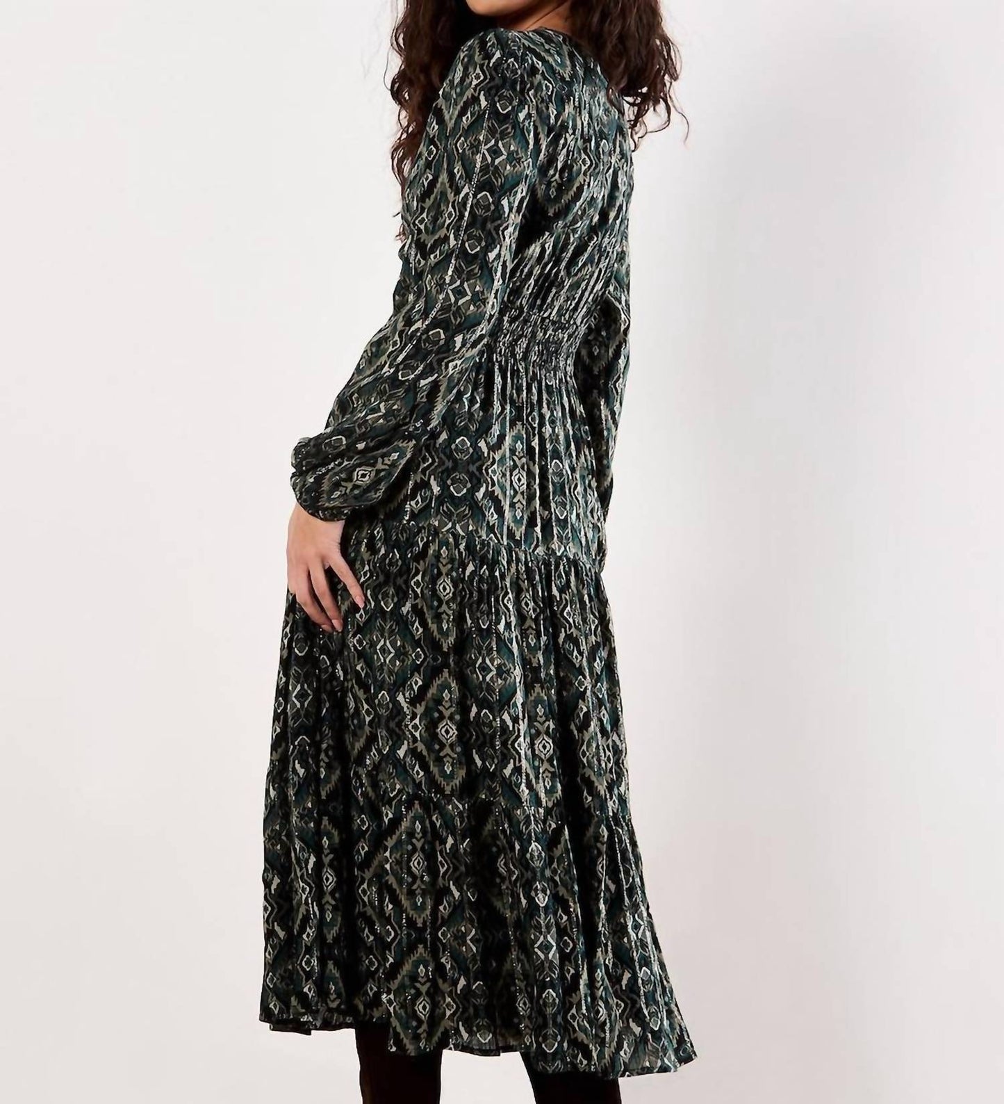 Apricot - Empire Smock Waist Tiered Dress