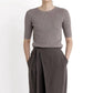 7115 By Szeki - Ribbed Short Sleeve Top
