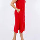 Paparazzi - Linen Blend Solid Midi Shirt Dress