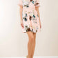 Entro - Lace Up Floral Mini Dress
