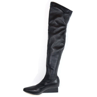 All Black - Botas femininas com borda quadrada