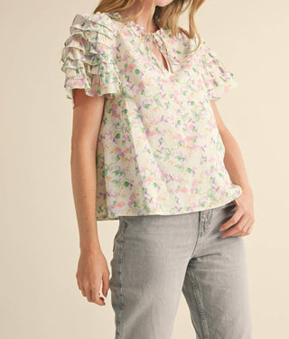 &amp;Merci - Blusa com mangas franzidas e amarração frontal
