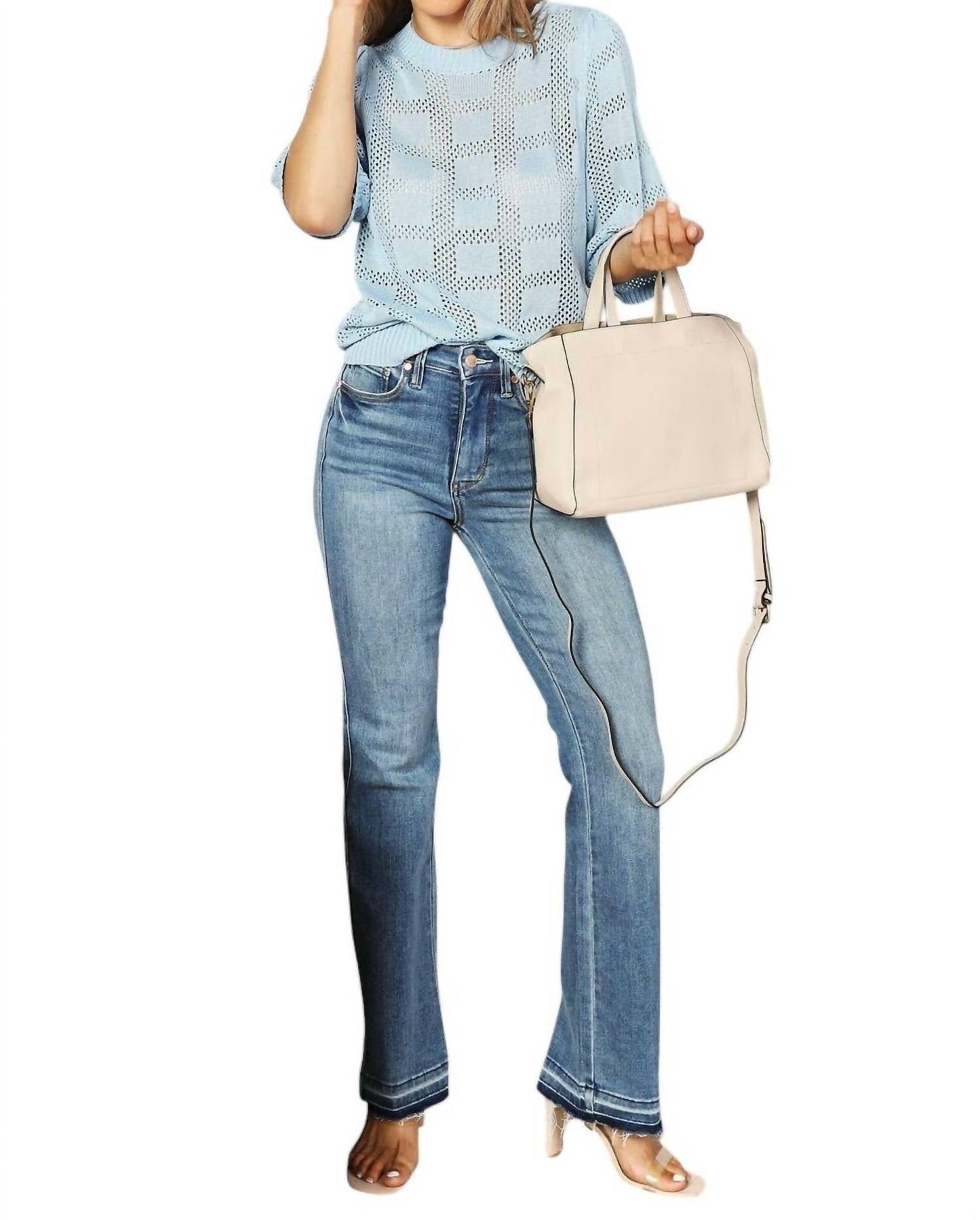 Double Take - Chic Ribbed Round Neck Knit Top