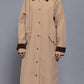 Active Usa - Contrast Collar Long Trench Coat