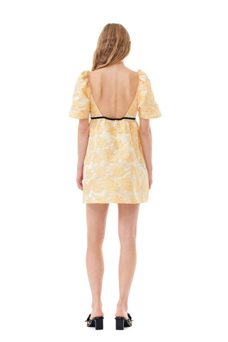 Ganni - Vestido curto em jacquard botânico
