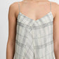 Vince - Fenced Plaid Sheer Panel Midi Dress