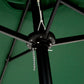 14.8 Ft Double Sided Outdoor Umbrella Rectangular Large with Crank (Dark Green)