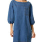 Lalavon - Denim Puff Sleeve Mini Dress