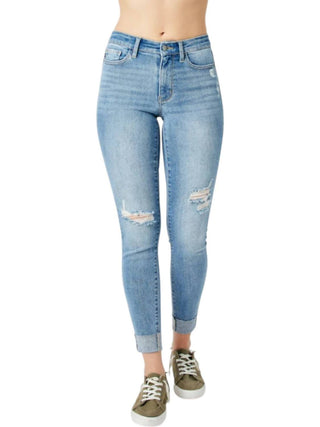 Judy Blue - Calça Jeans Skinny Destroy &amp; Cuff