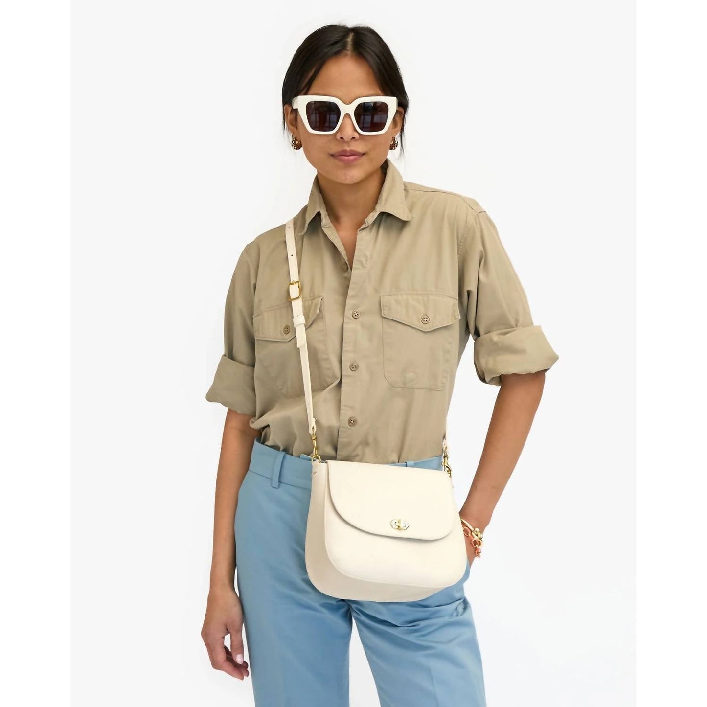 Clare V. - Women's Turnlock Louis Crossbody Bag