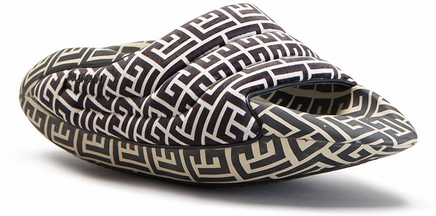 Balmain - Men's Quilted Leather B-it Monogram Sandals