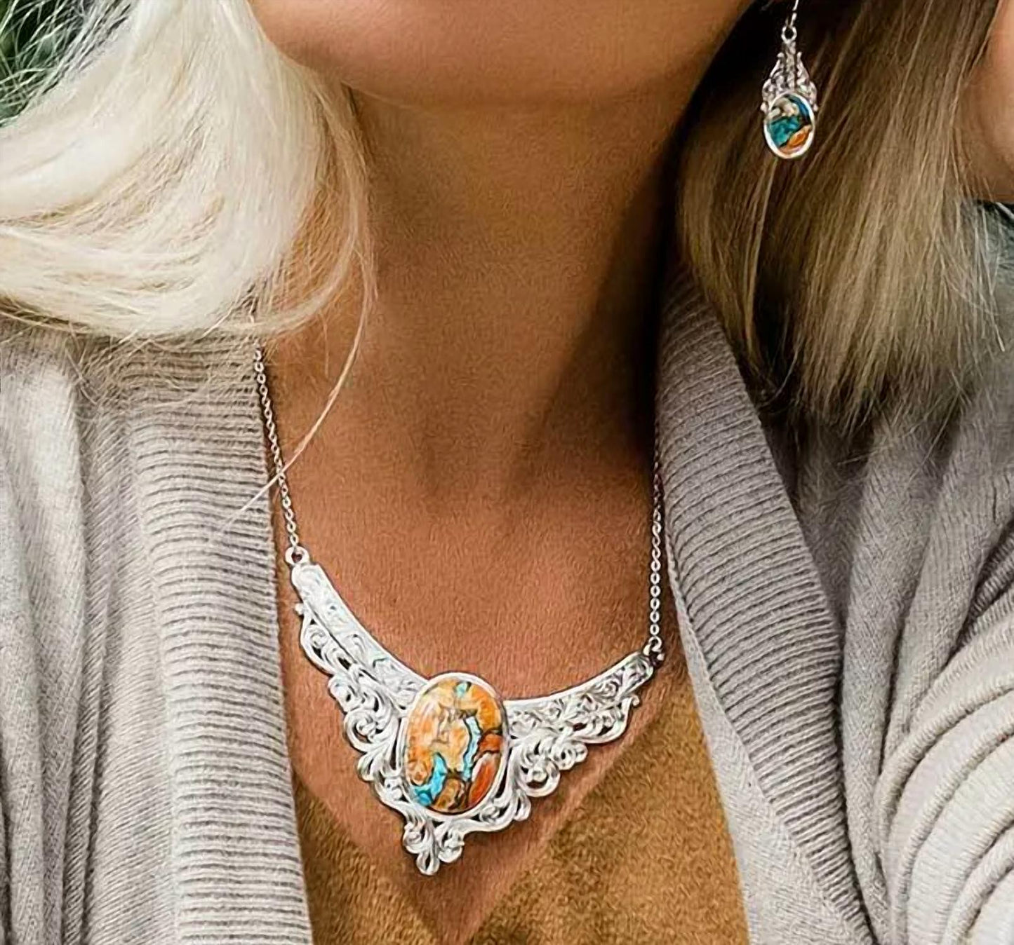 Montana Silversmiths - Mountain Glacier Stone Cascade Necklace