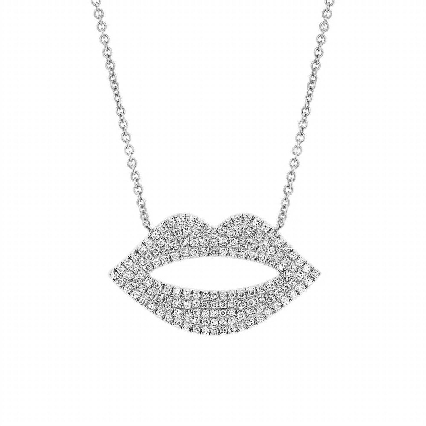 Diana M Jewels - 0.19 Cts Diamond Pave Lips Pendant