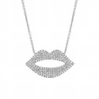 Diana M Jewels - 0.19 Cts Diamond Pave Lips Pendant