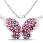 4.15 Carat Genuine Rhodolite and White Topaz .925 Sterling Silver Pendant