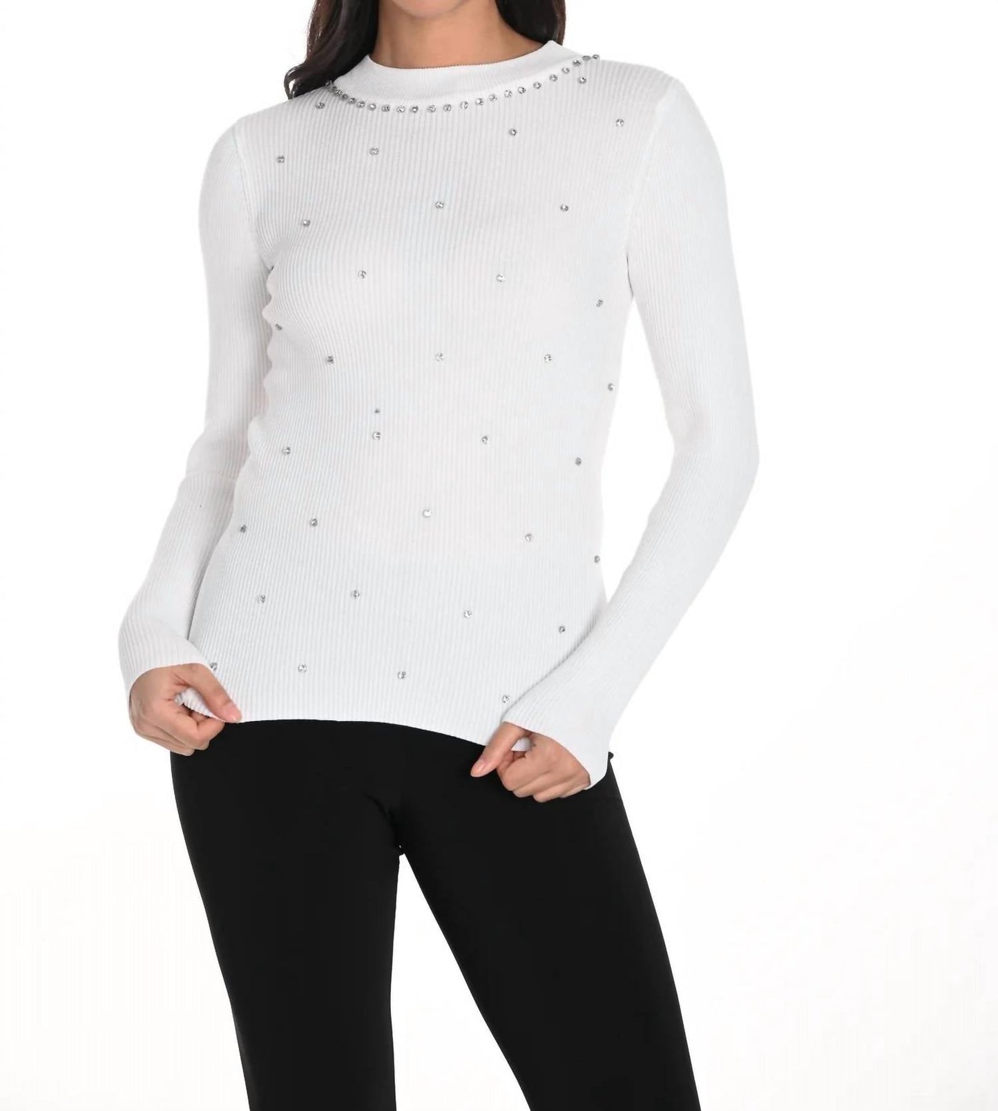 Frank Lyman - Diamante Embellished Knit Top