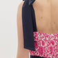 Entro - Shoulder Tie Print Midi Dress
