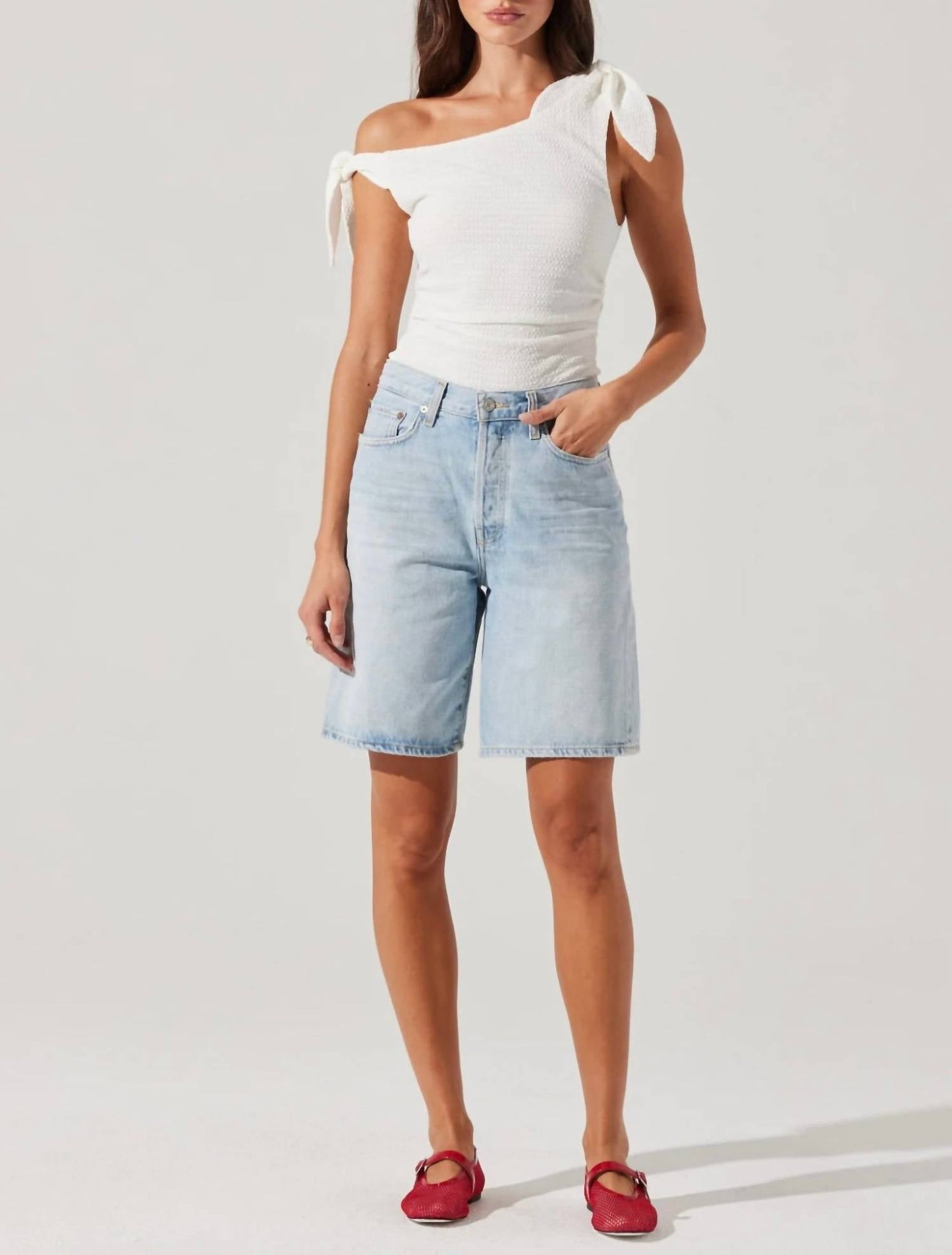 Astr - Lora Textured Off Shoulder Top