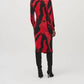 Joseph Ribkoff - Abstract Print Faux Wrap Sheath Dress