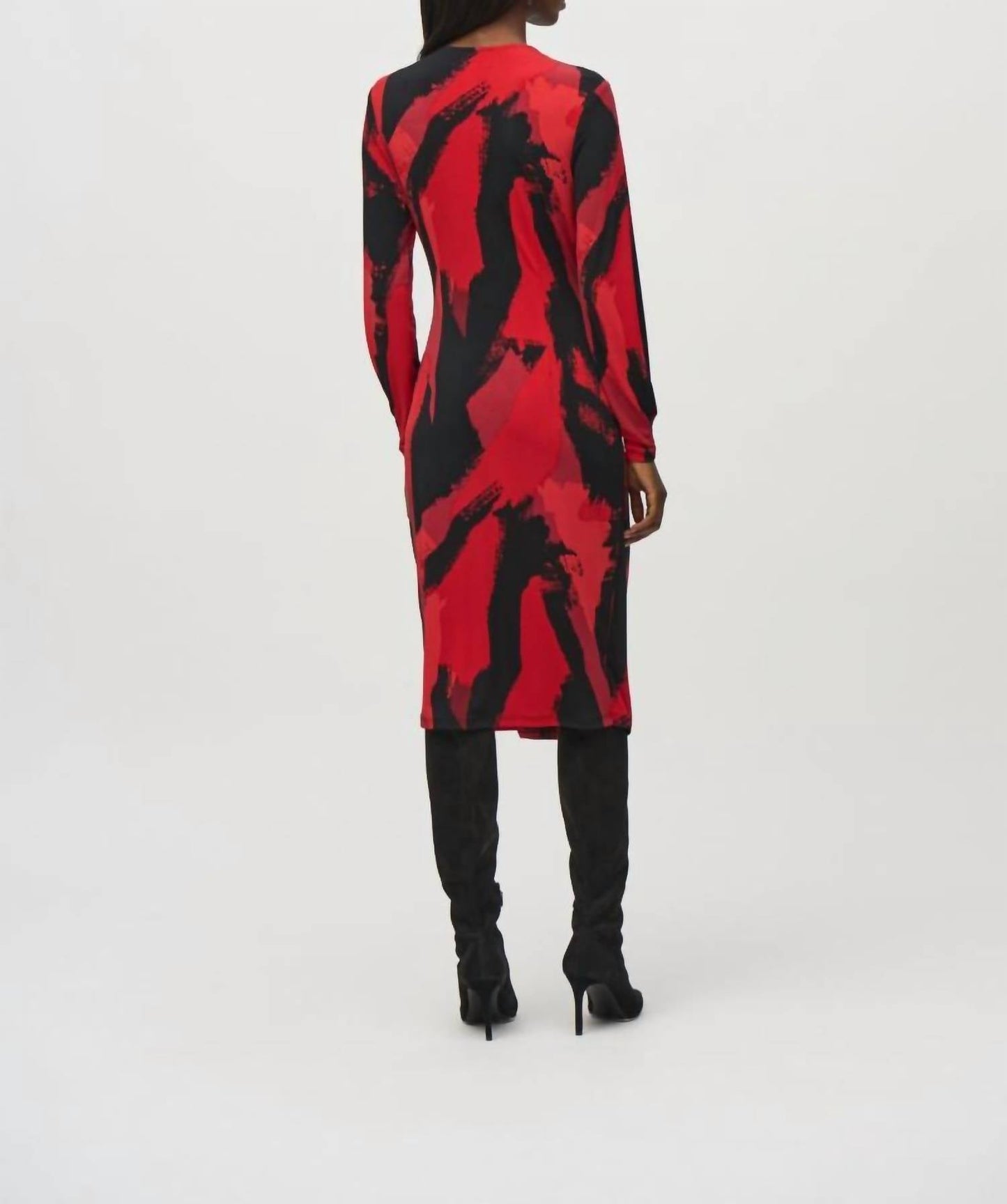 Joseph Ribkoff - Abstract Print Faux Wrap Sheath Dress