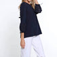 Multiples - DRAWSTRING EYELET SLEEVE TOP