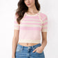 Steve Madden - Rayna Stripe Short Sleeve Sweater