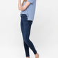 Judy Blue - Mid Rise Classic Crinkle Ankle Detail Skinny Denim Jeans