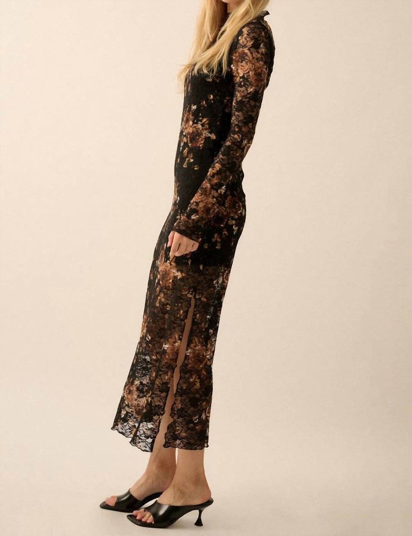 Promesa - Floral Print Lace Dress