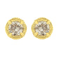 14K Yellow Gold Plated .925 Sterling Silver 1.0 Cttw Round Brilliant Cut Diamond Solitaire Milgrain Stud Earrings (K-L Color, I2-I3 Clarity)