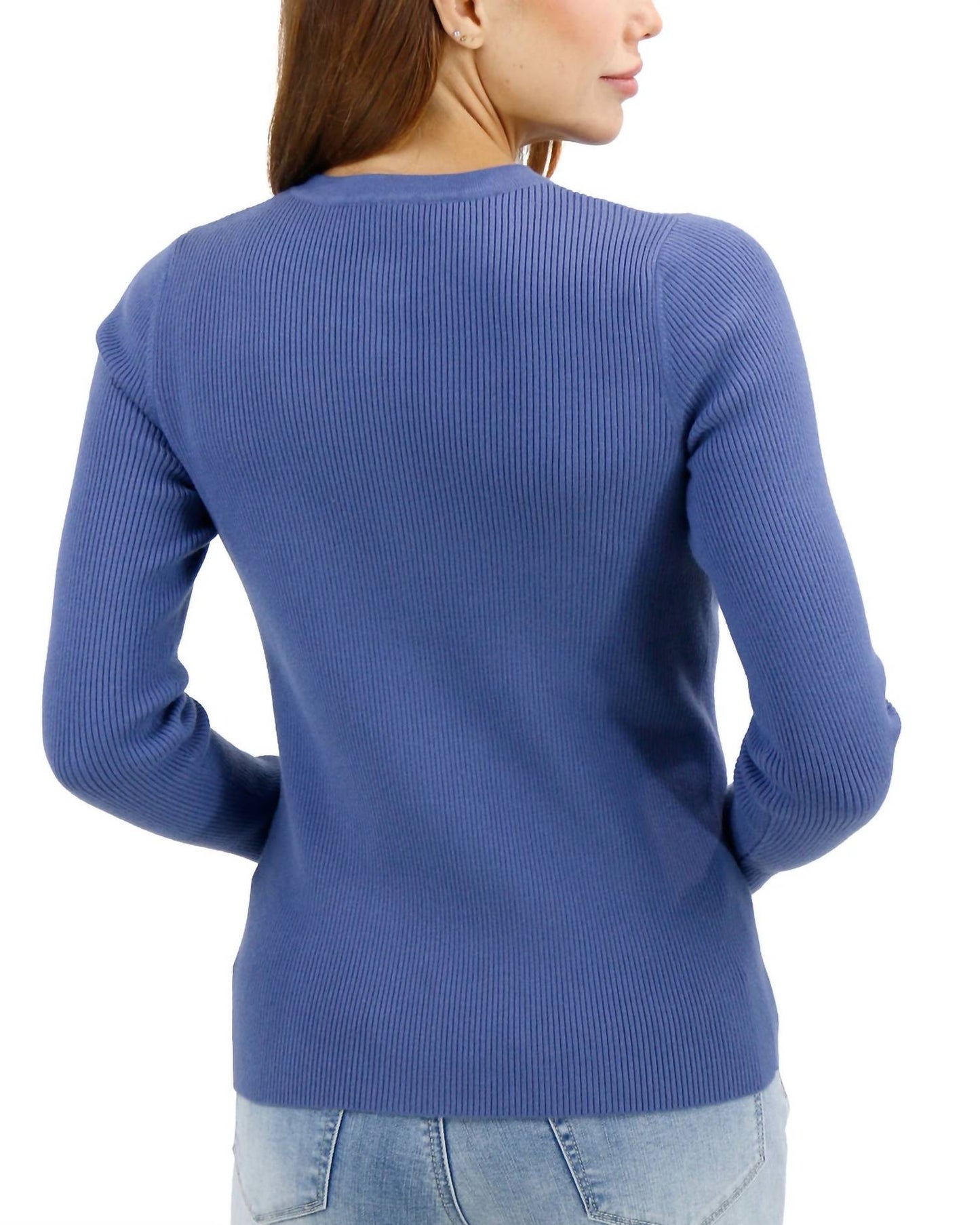 Grace & Lace - Ribbed Henley Sweater