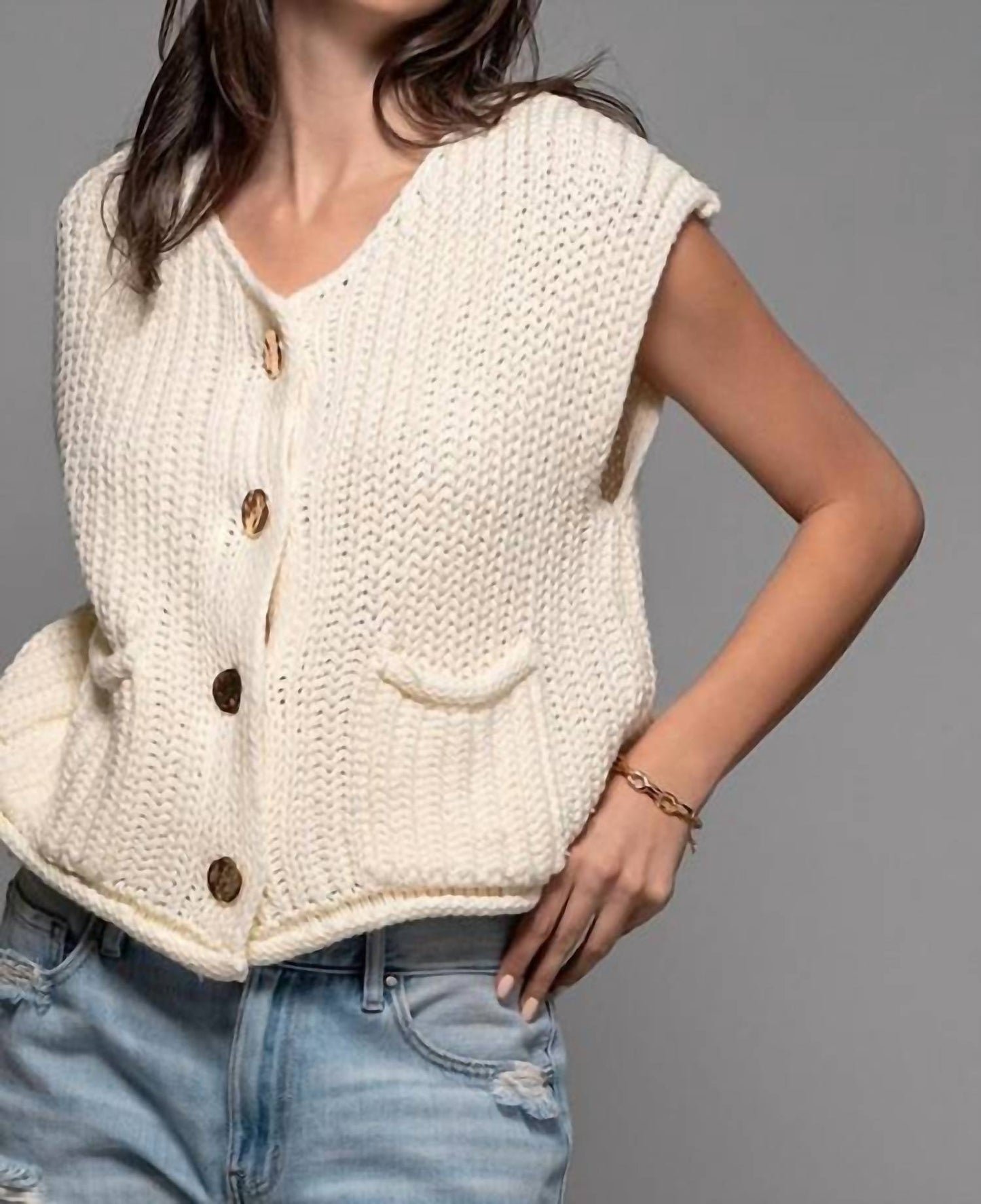 Wishlist - Coastal Breeze Sleeveless Knit Vest