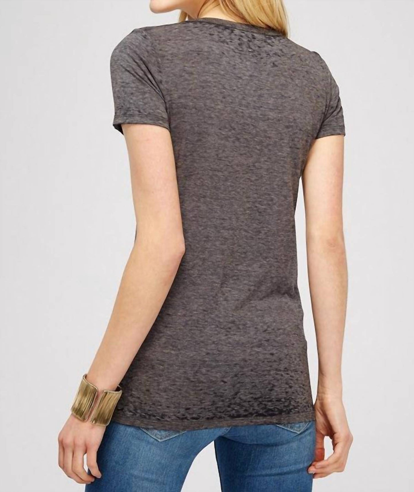 Urban X - Burnout Washed Dark Charcoal V-neck Tee