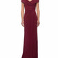 La Femme - Women's Ruched Jersey Column Formal Gown