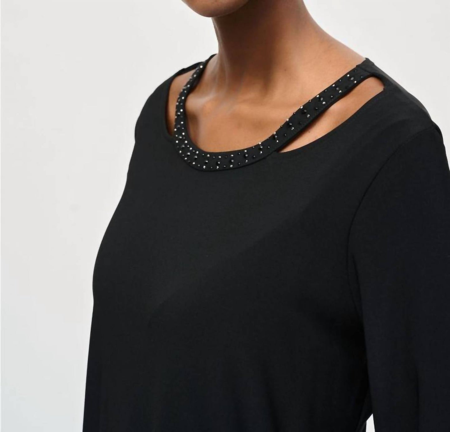 Joseph Ribkoff - Studded Cutout Neck Tunic