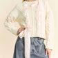 Davi & Dani - CHUNKY CABLE RIBBON TAPE LACE UP PULLOVER SWEATER
