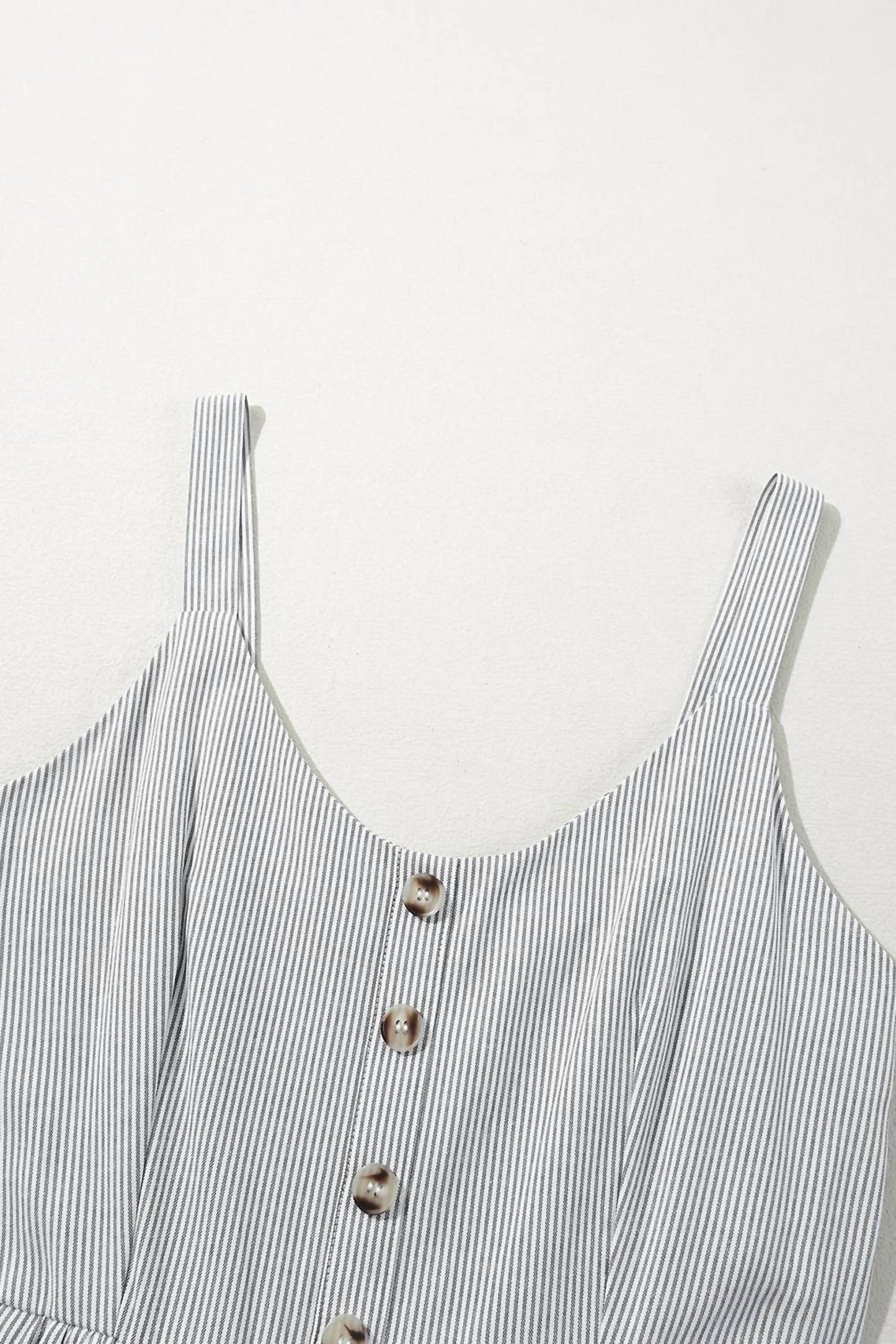 La Society - Half Buttoned Wide Leg Jumpsuit